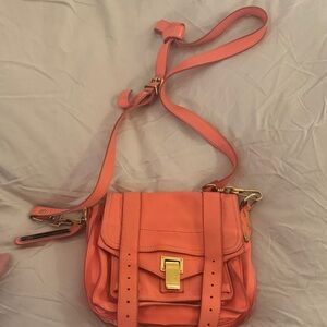Orange Leather Crossbody Bag